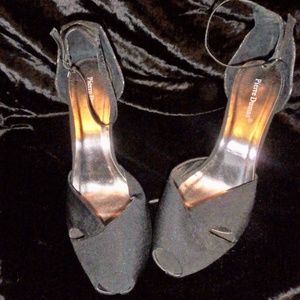 Pierre Dumas Black Peep Toe Heels